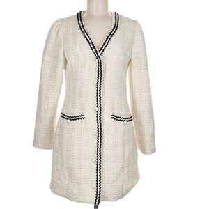 SundayUp SWEATER JACKET TWEED PEARL BUTTON SZ MED